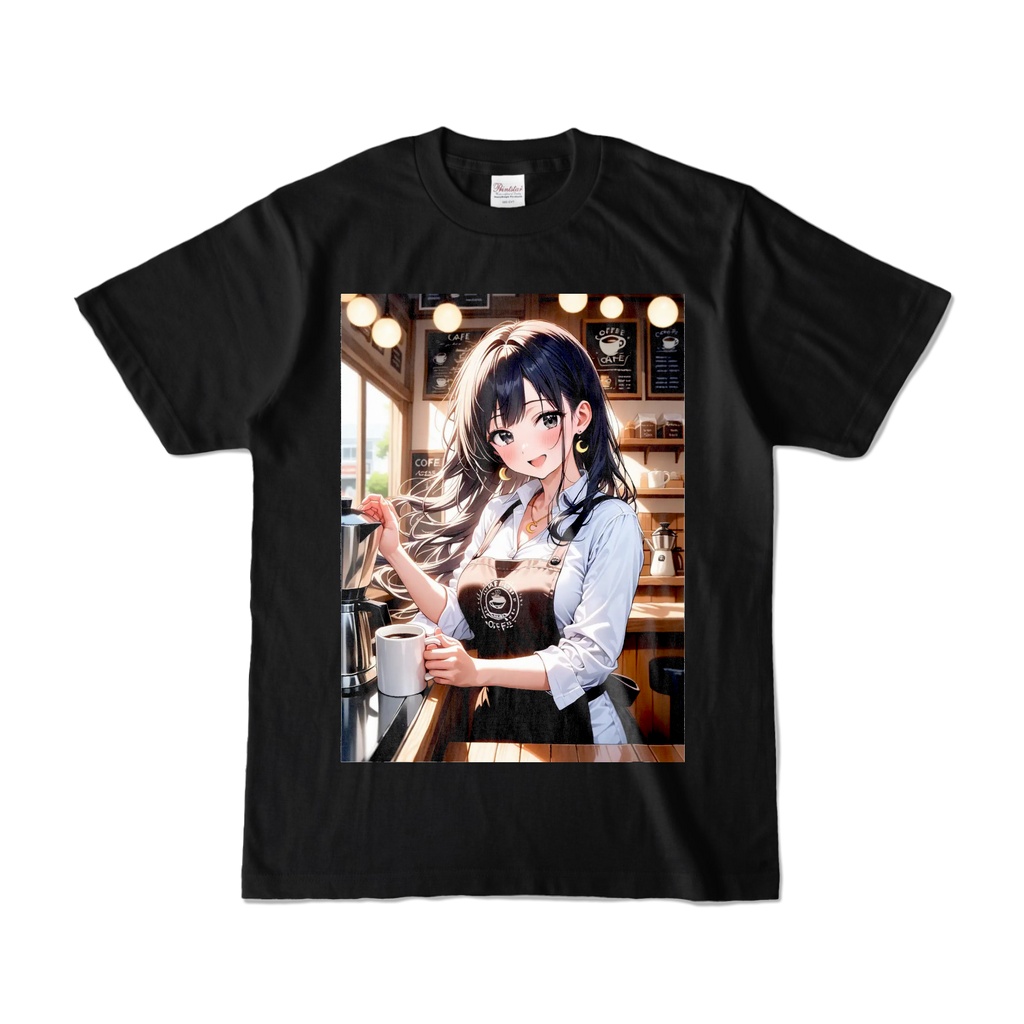 癒しのカフェガール☕ 黒髪美少女×コーヒー｜カフェ風アニメアート