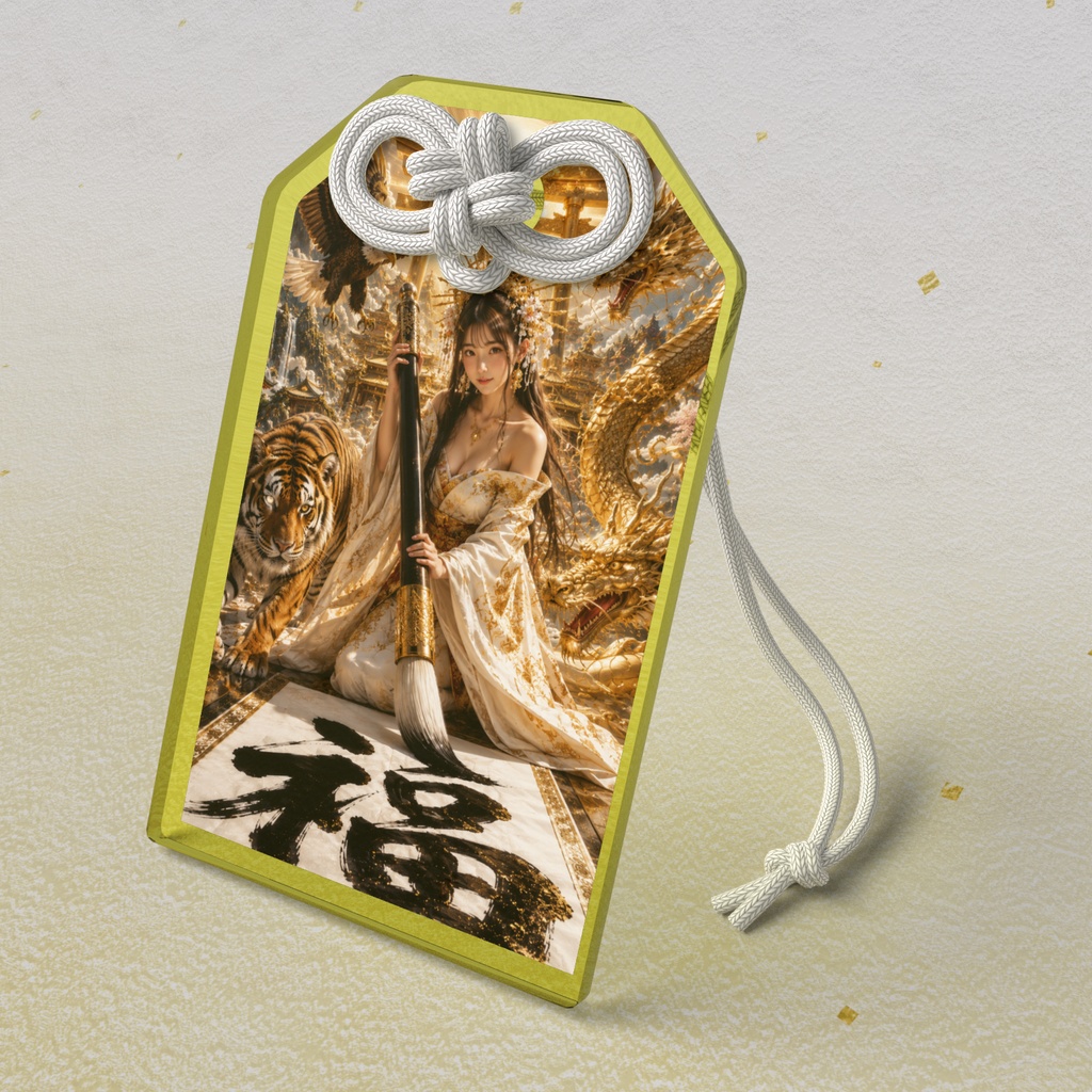 天照皇大神×金龍×虎×鷲 開運招福 金運上昇 開運アートアクリルお守り