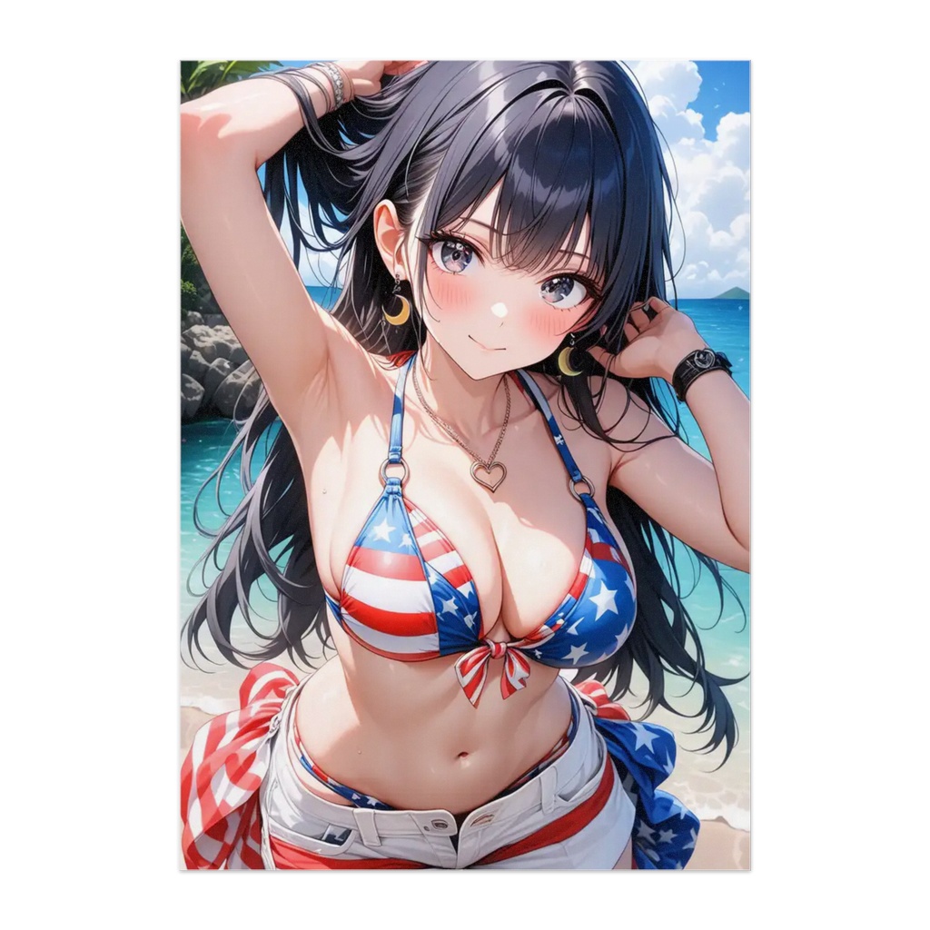 Summer Beach Girl Vol.1｜青い海と夏色ビキニ【高画質デジタルアート】ポスタ－