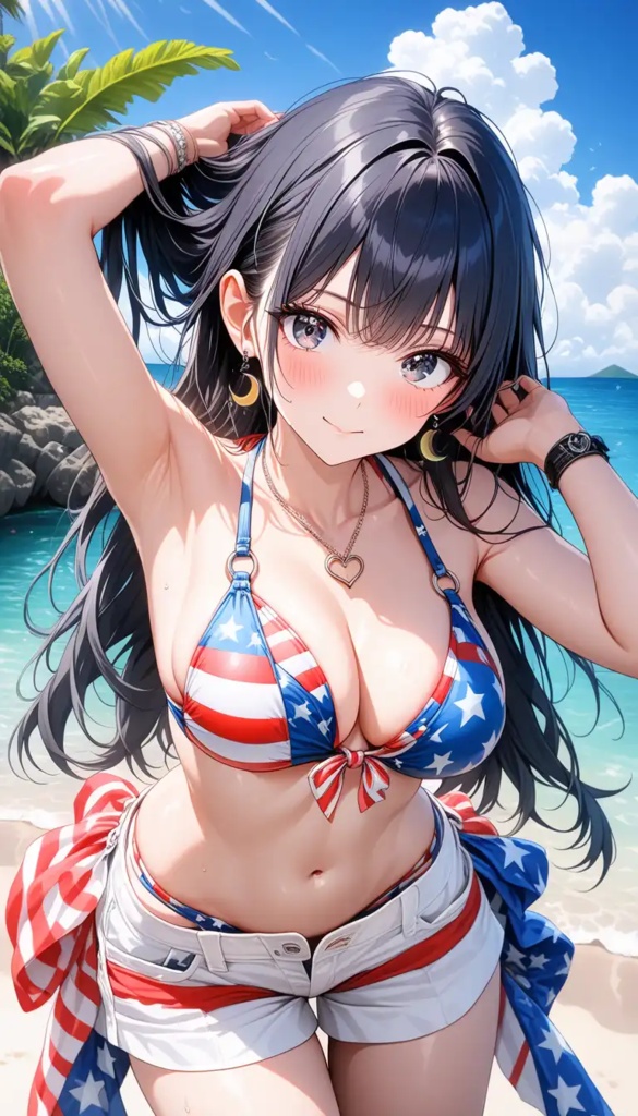 Summer Beach Girl Vol.1|青い海と夏色ビキニ【高画質デジタルアート】ポスタ-
