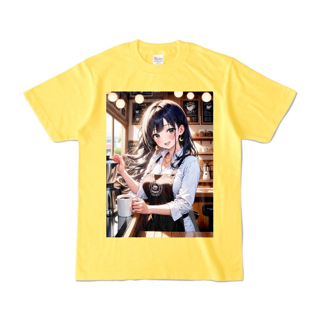【カフェ美少女】癒しのコーヒータイム☕️ アニメイラスト 高画質アートTシャツ