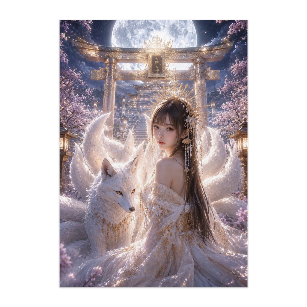 月華の神域 — 白狐と桜の姫君ポスタ－