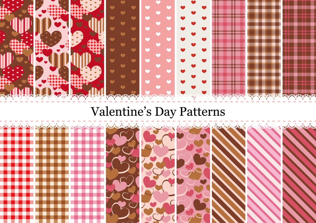 バレンタインイメージのパターン背景素材集2 Inarido Booth