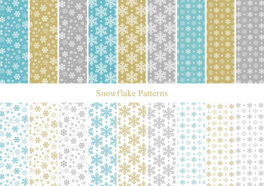 雪の結晶の背景画像セット 3種類×3色（オマケのEPSデータあり）