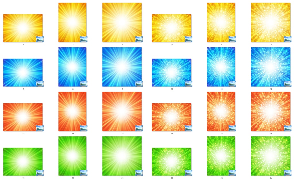 集中線の背景セット(星あり・星なし)