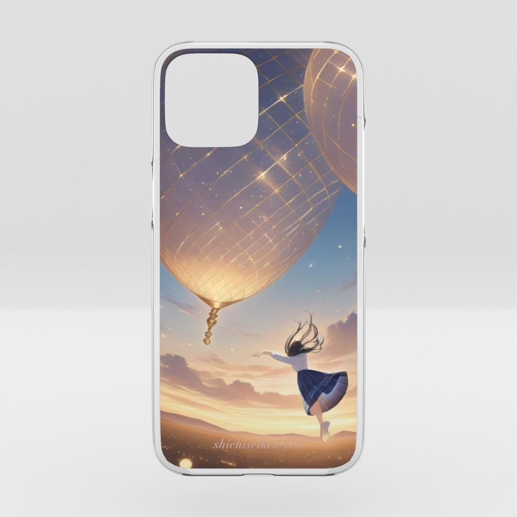 夕空の気球iPhoneケース