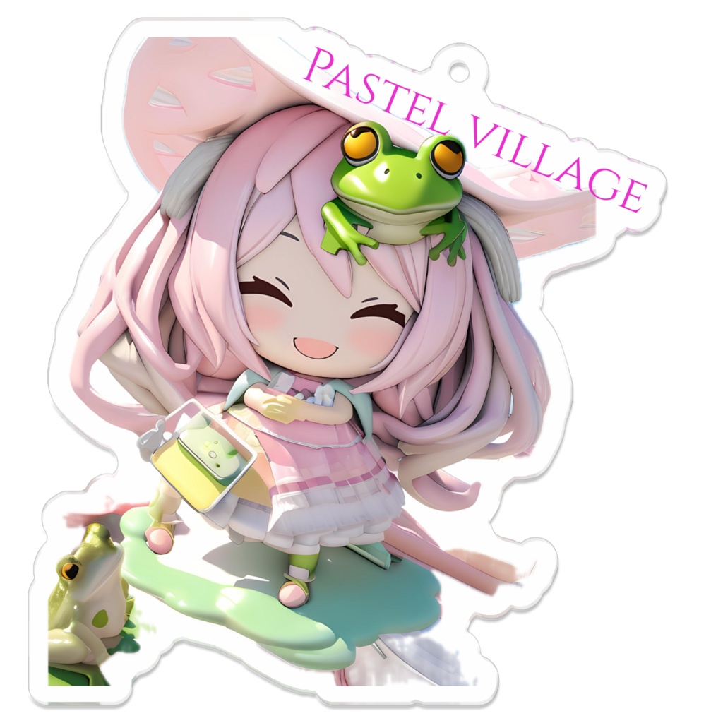 Pastel villageの仲間たち(カエルさん)コーティングアクキー