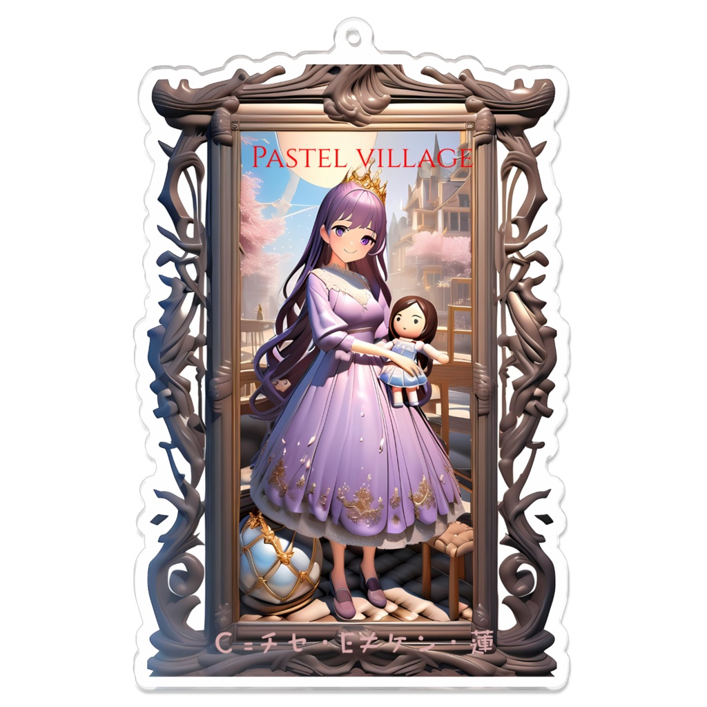 Pastel villageの仲間たちお姫様とお人形コーティングアクキー
