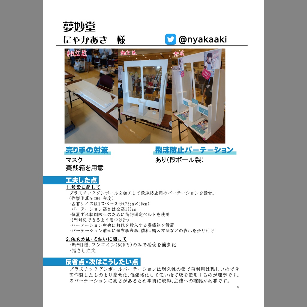 わたしのスペースのコロナ対策まとめin神戸かわさき 札屋さん Booth