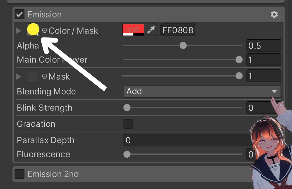 【無料・Free】お団子ポニーテールのグラデーション (Gradient Texture Only)