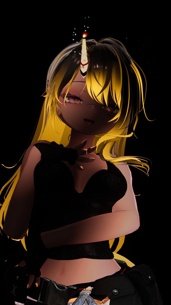 【無料・Free】お団子ポニーテールのグラデーション (Gradient Texture Only)