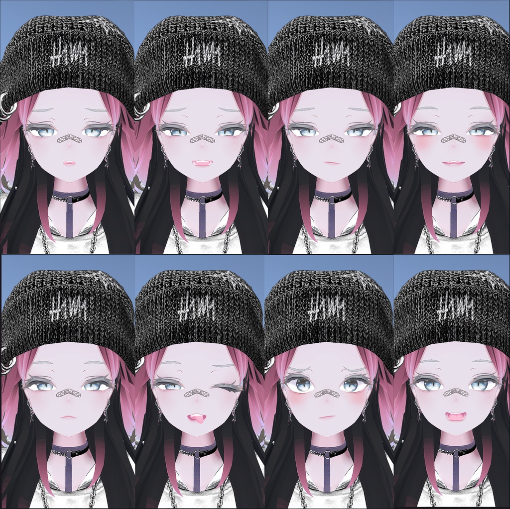 【BlendShape】『Rurune』"A bit cooler" Custom Face +Emotes 「ルルネ用」顔 +表情