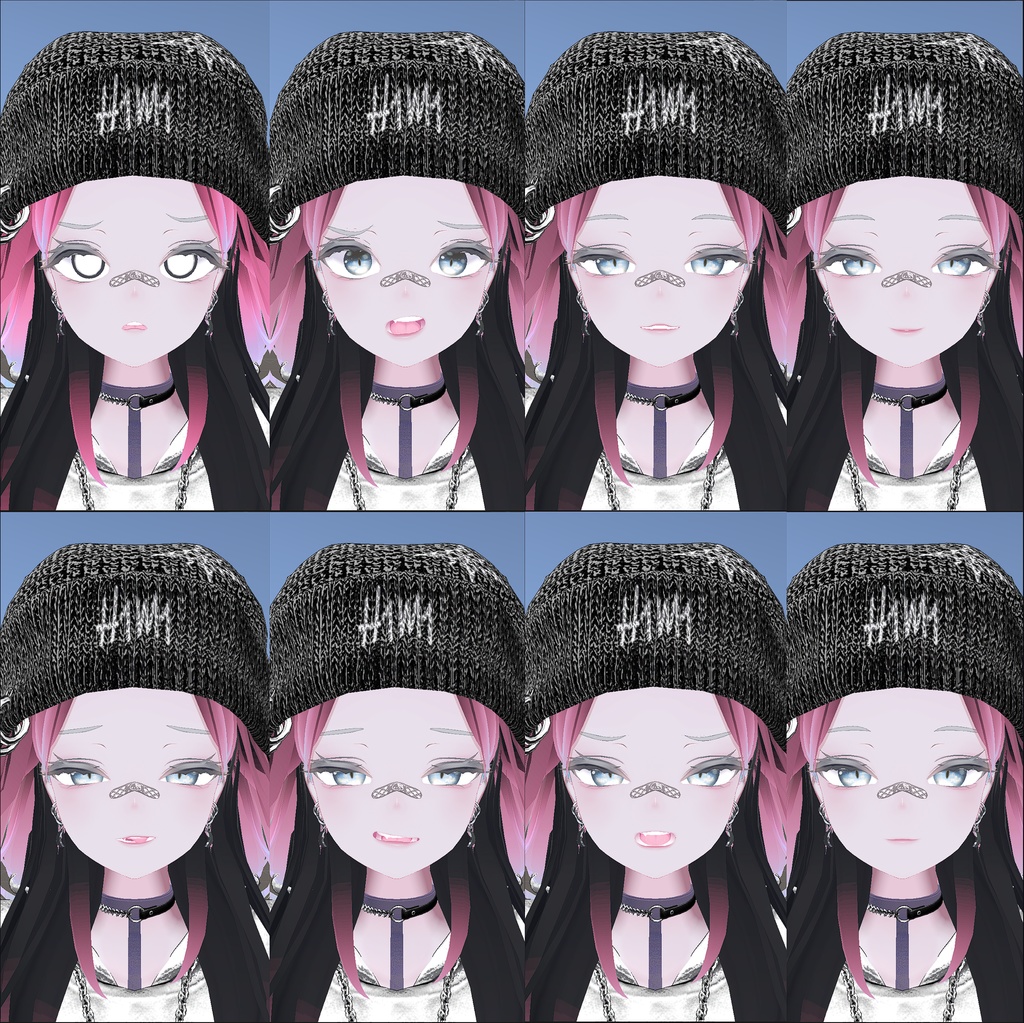 【BlendShape】『Rurune』"A bit cooler" Custom Face +Emotes 「ルルネ用」顔 +表情