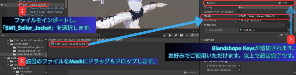 【無料・Free】Sailor Maiden SlimFit ブレンドシェイプ(Rurune用Mesh)