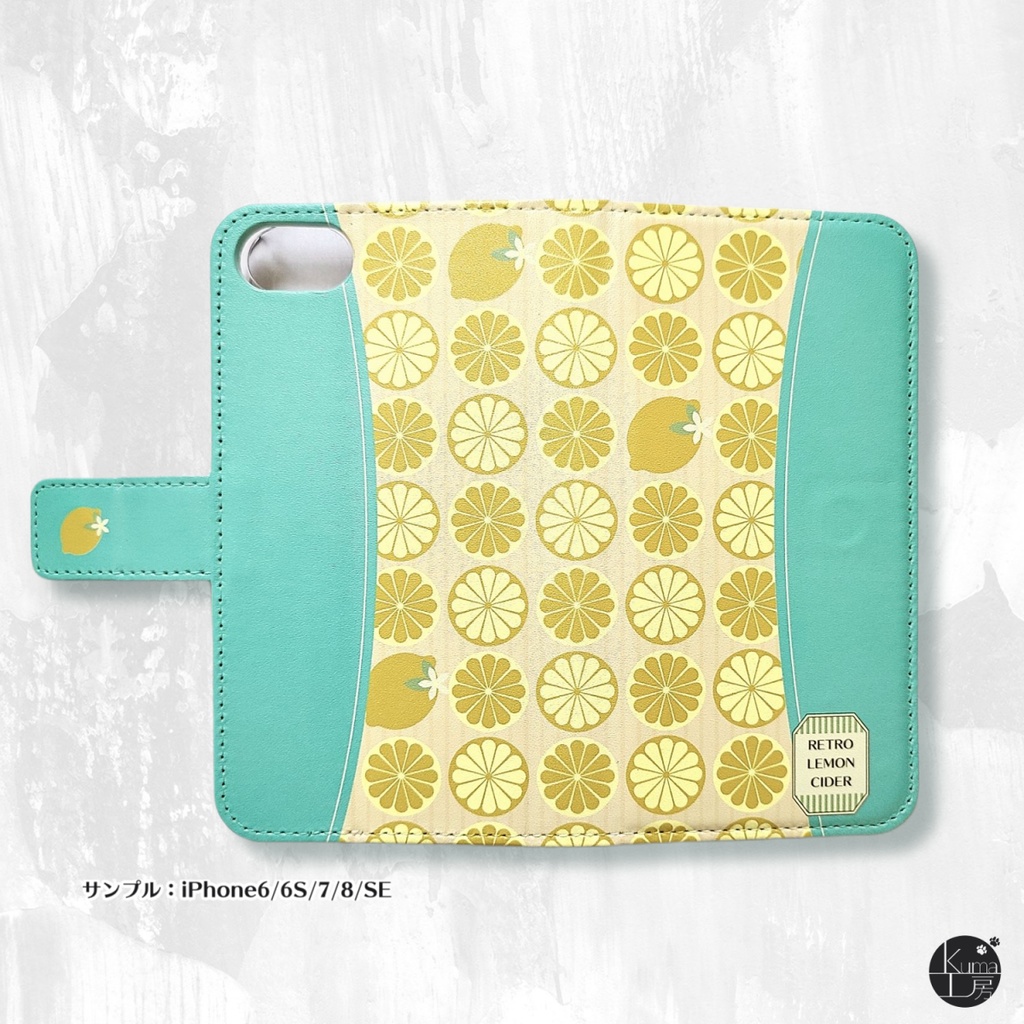 レトロレモンサイダー 手帳型スマホケース