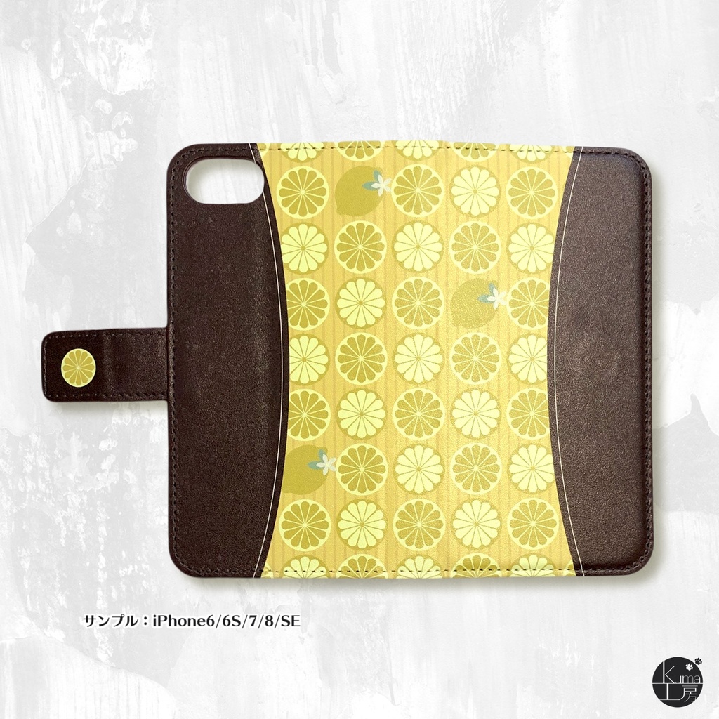 手帳型スマホケース レトロレモンチョコレート