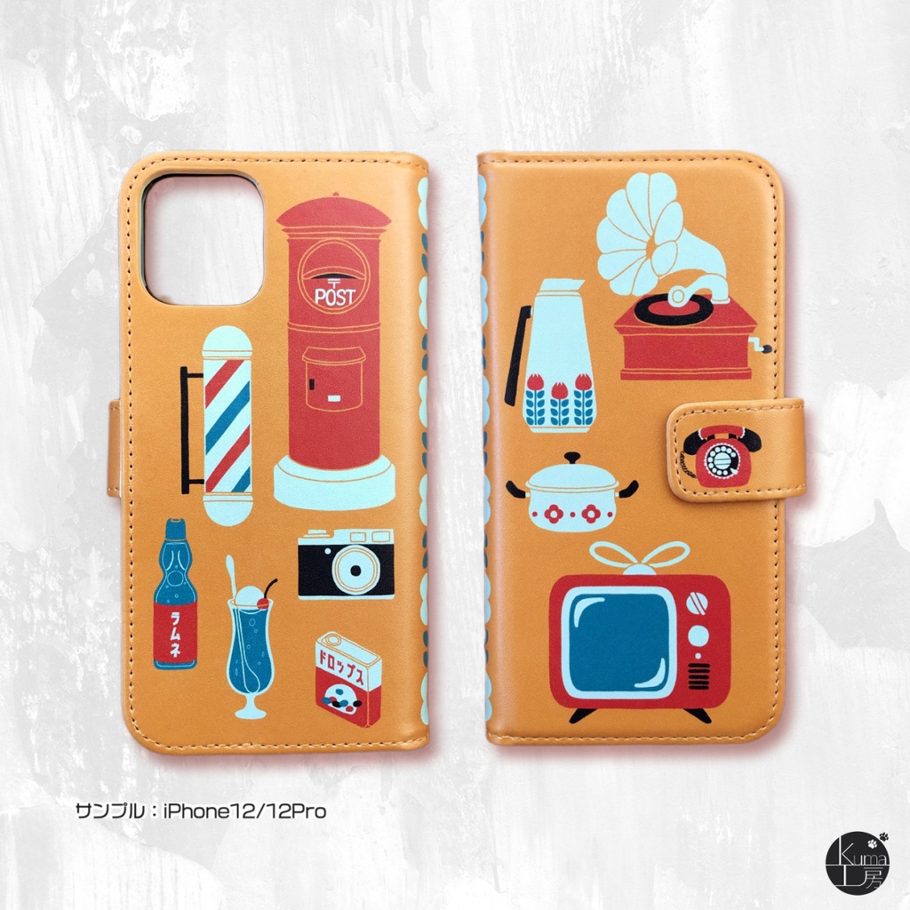 手帳型スマホケース 昭和レトロ雑貨