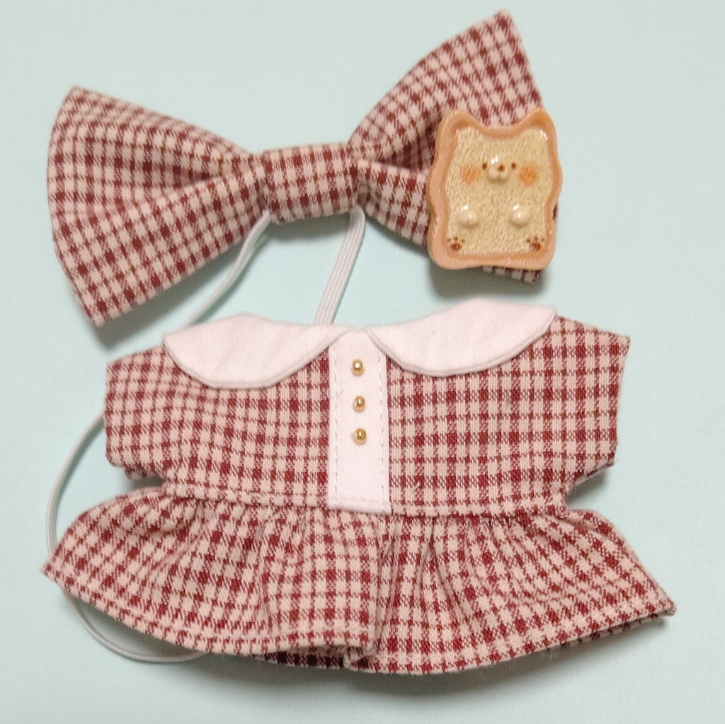 10cmぬいワンピース(赤チェック)