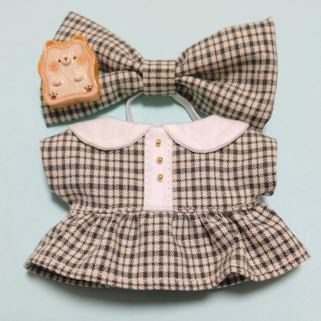 10cmぬいワンピース(緑チェック)