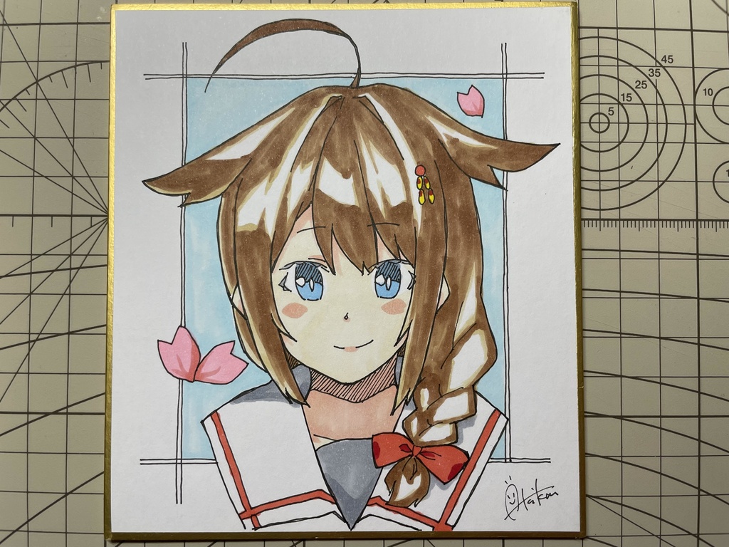 コミケ 同人祭 あろにゃん/りんご飴屋 直筆 手描きイラスト