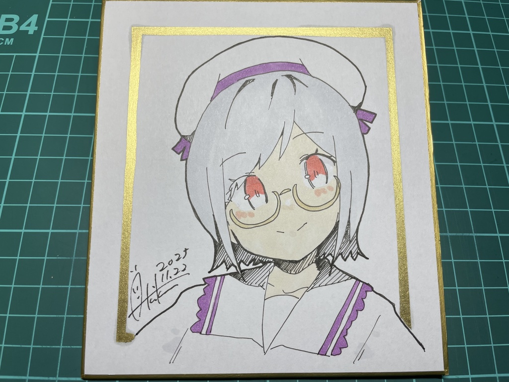 新作【色紙(小)・1枚】『一次創作⑥メガネの女の子』