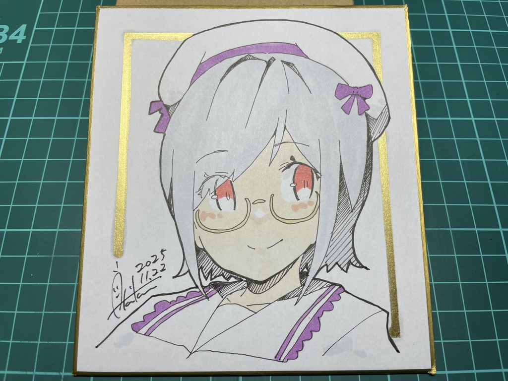 新作【色紙(小)・1枚】『一次創作⑤メガネの女の子』