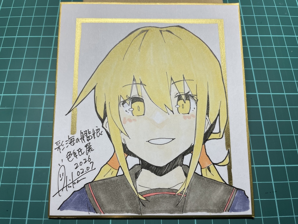 『彩海の艦娘色紙展』新作【色紙(小)・1枚】『艦これ⑤皐月』