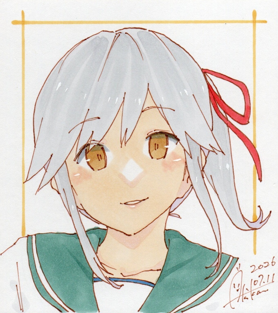 新作【色紙(小)・1枚】『艦これ③薄雲』