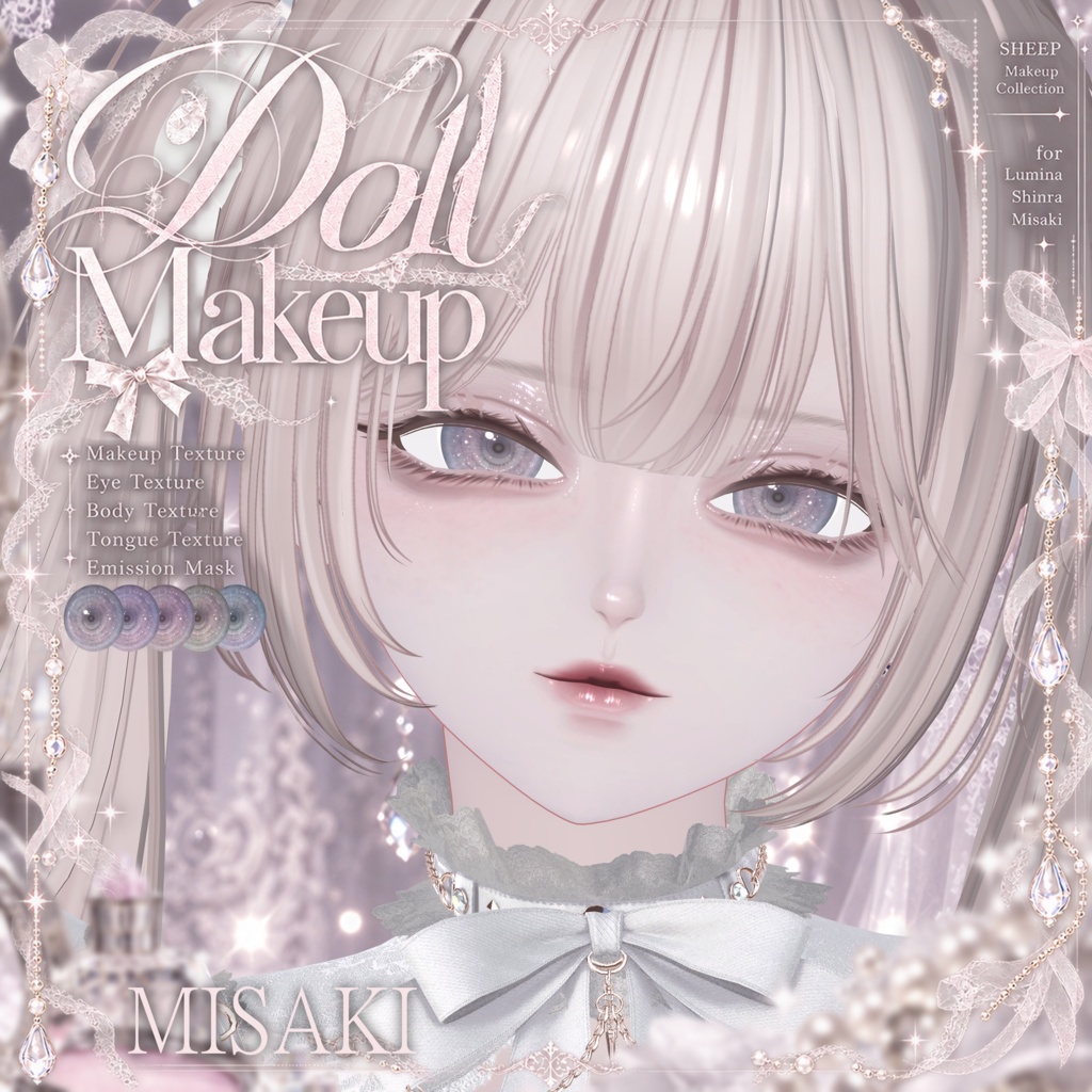 【3 Girl Avatars 】 Doll Makeup & Eyes texture 5color