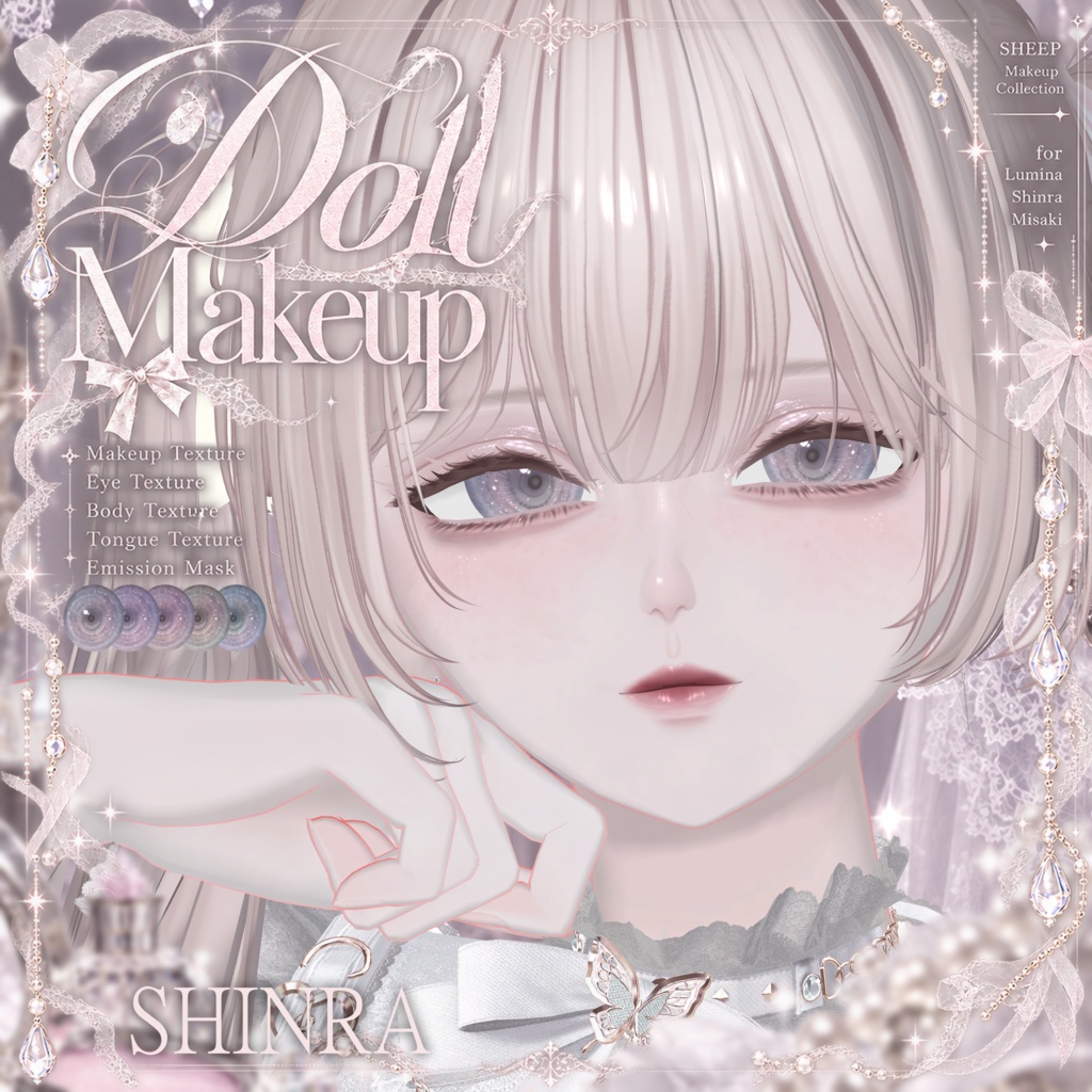 【3 Girl Avatars 】 Doll Makeup & Eyes texture 5color