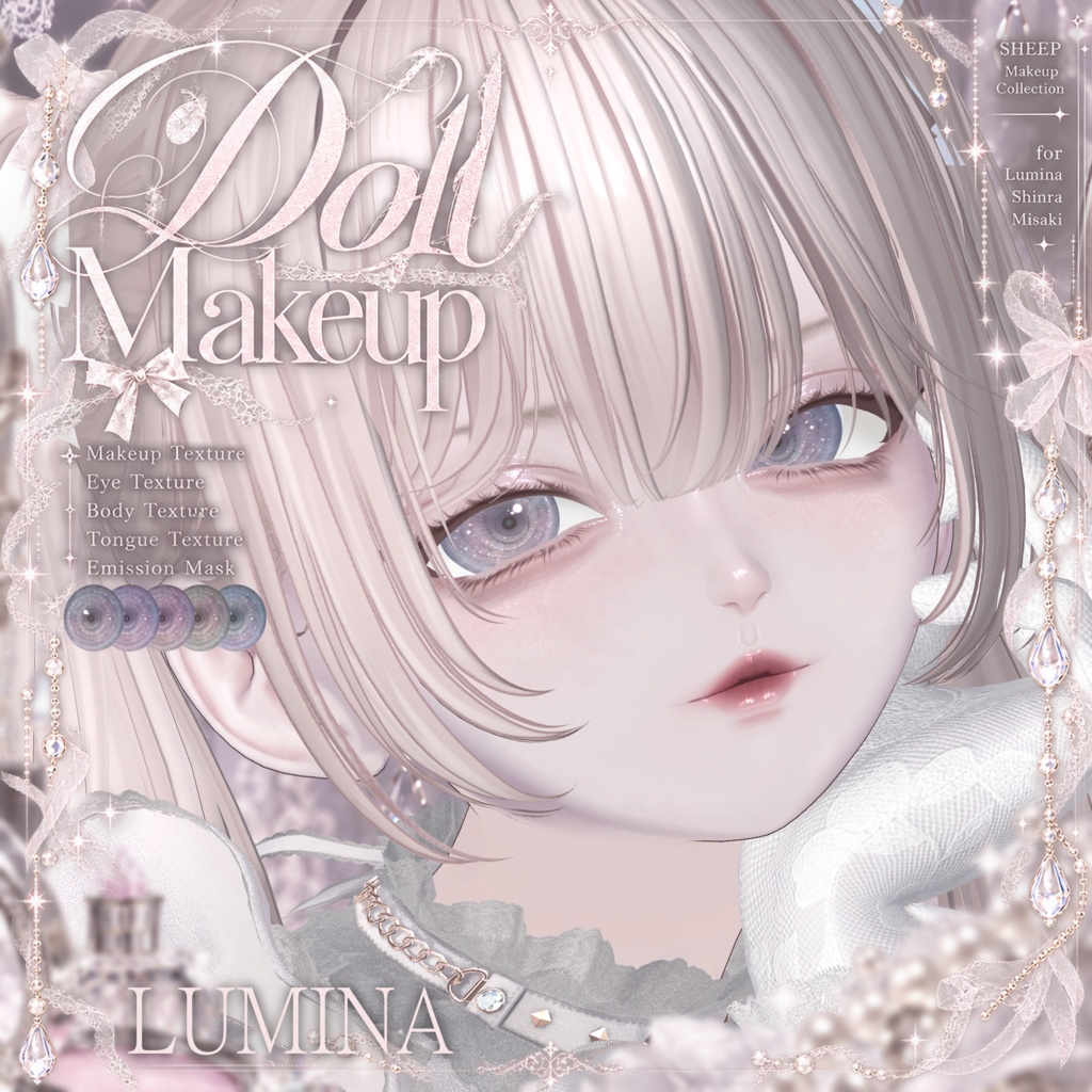 【3 Girl Avatars 】 Doll Makeup & Eyes texture 5color