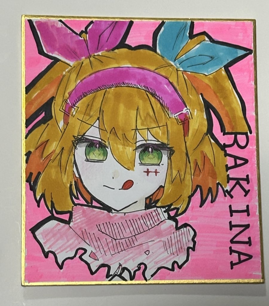 星崎ラキナ 手描き 色紙