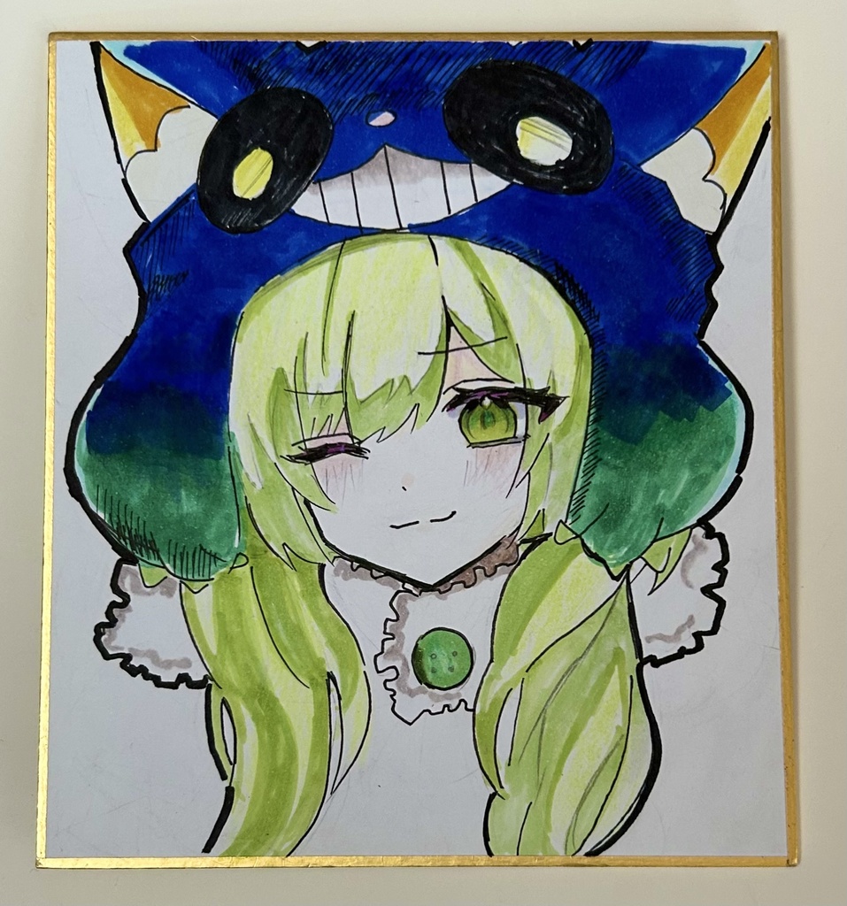 神木リツ 手描き色紙