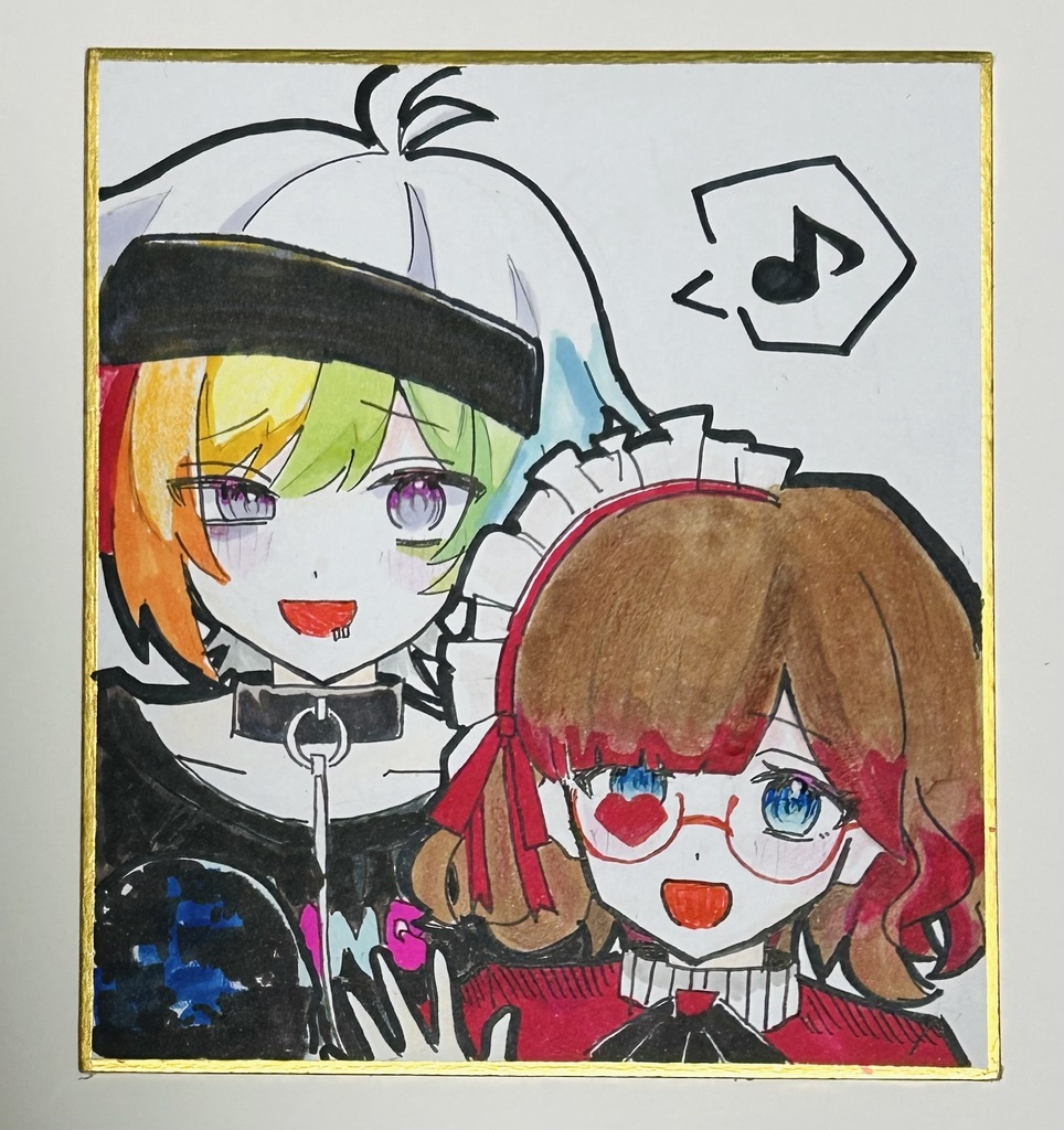 リンタロウ ミサキ 手描き 色紙
