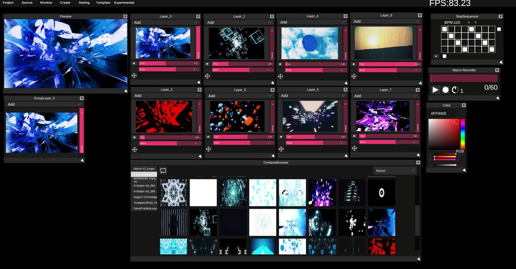 【VJソフト(Win/Mac)】SynapseRack VJ Tool【Beta】