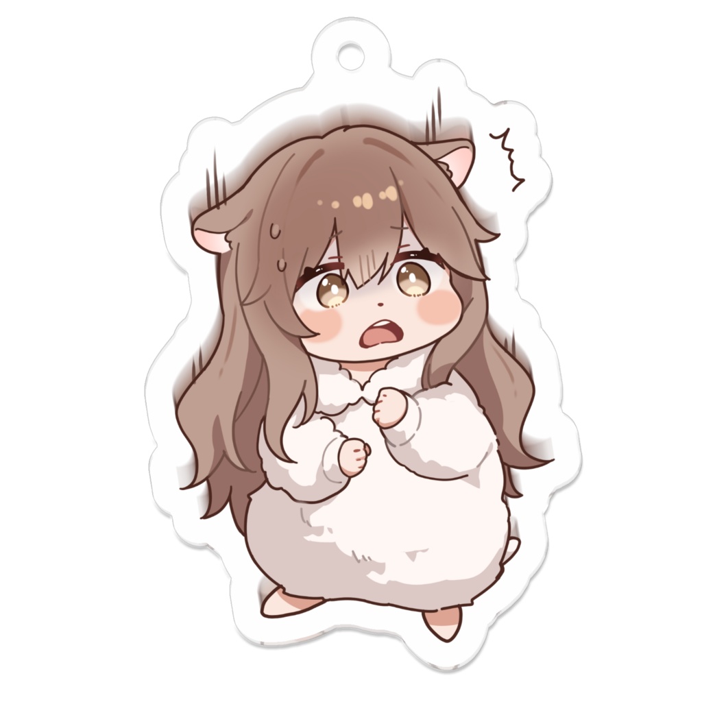 びっくりおむアクリルキーホルダー (50mm x 50mm)