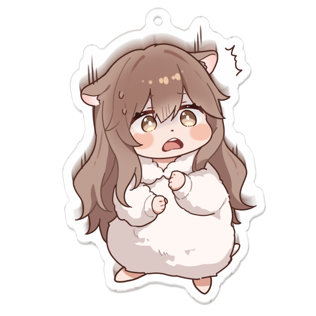 びっくりおむアクリルキーホルダー (70mm x 70mm)