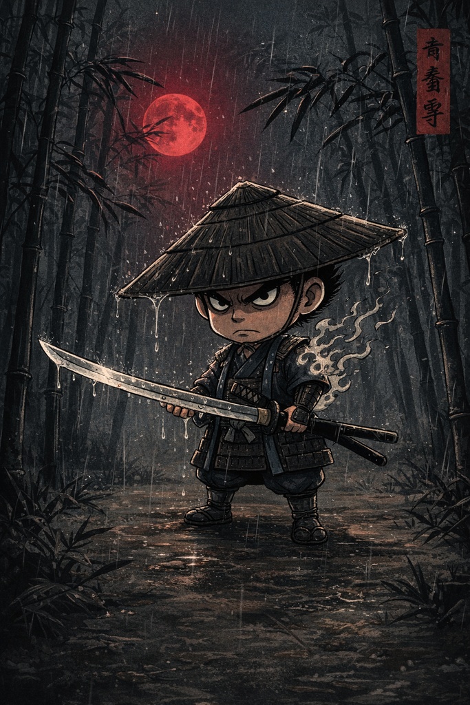 【スマホ壁紙】ダーク和風・侍 AIイラスト壁紙セット