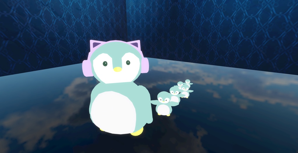 cluster対応 アバター ぺんぎん(子だくさん)