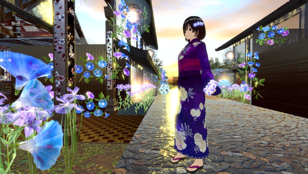 Vroid衣装 【浴衣と帯】無料 cluster対応