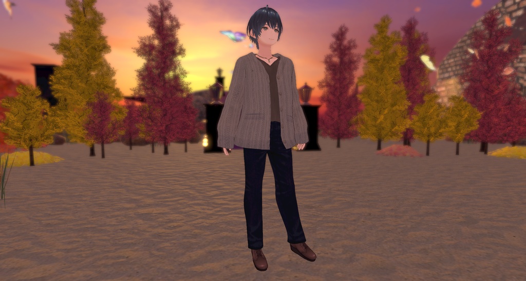 VRoid衣装 秋服カーディガン 色変え可 cluster対応 無料