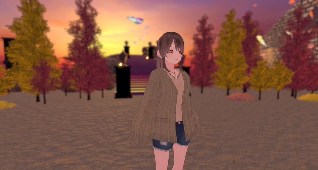 VRoid衣装 秋服カーディガン 色変え可 cluster対応 無料