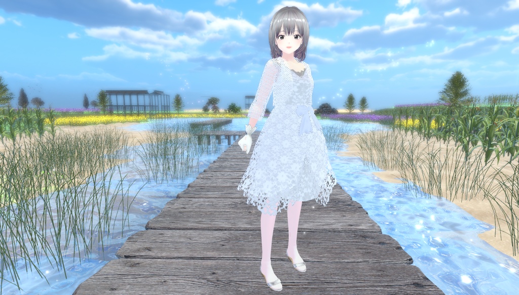 VRoid アバター衣装 レースワンピース 色変え可能 無料あり