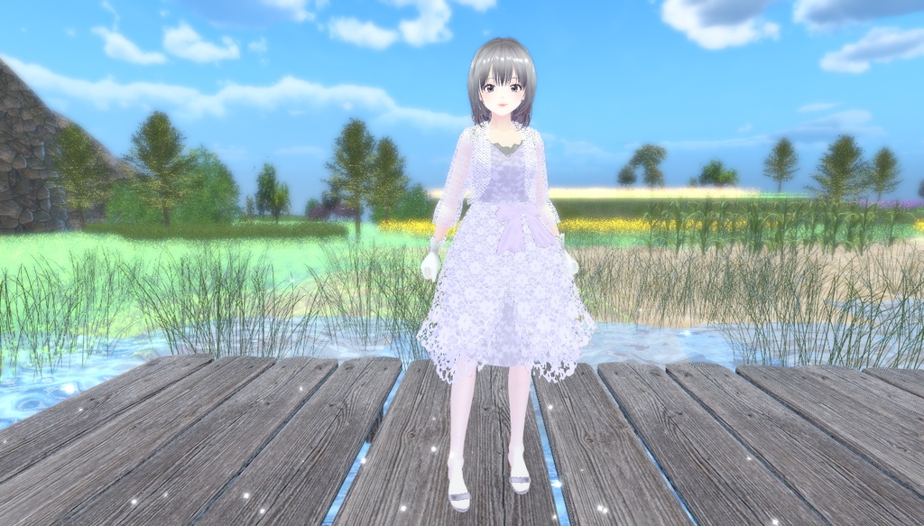 VRoid アバター衣装 レースワンピース 色変え可能 無料あり