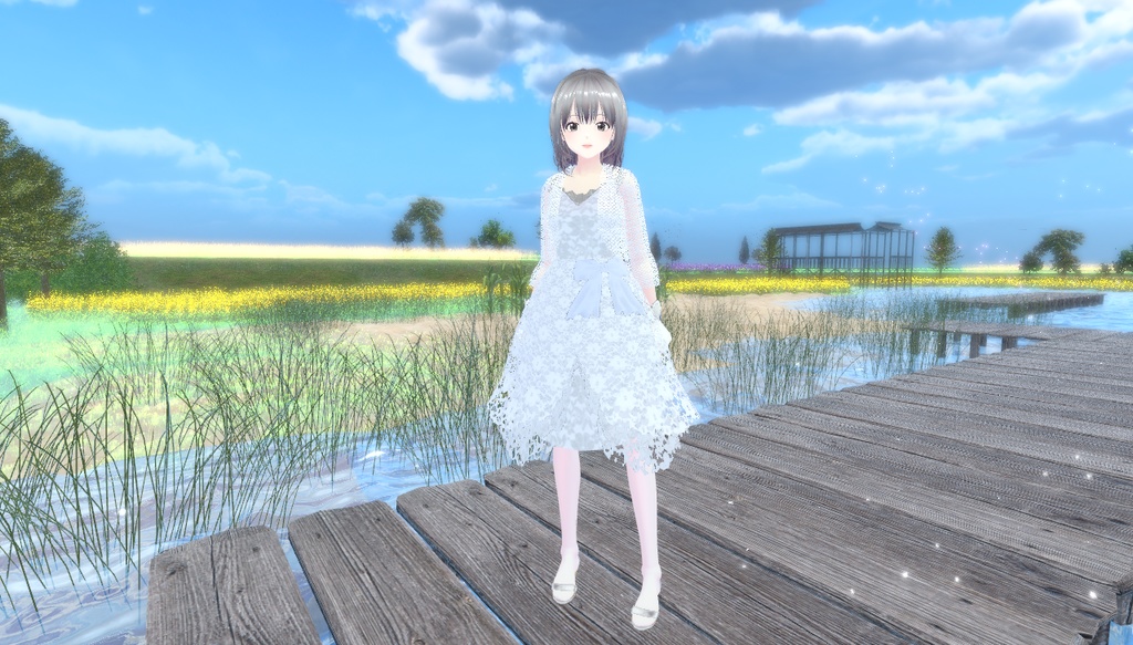 VRoid アバター衣装 レースワンピース 色変え可能 無料あり