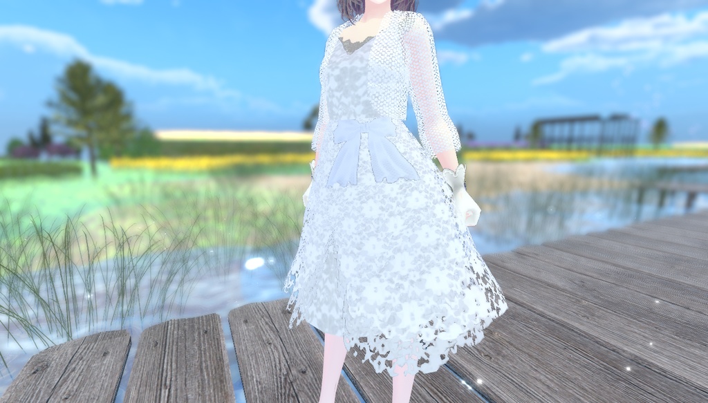 VRoid アバター衣装 レースワンピース 色変え可能 無料あり