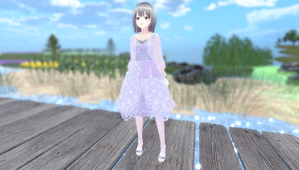 VRoid アバター衣装 レースワンピース 色変え可能 無料あり