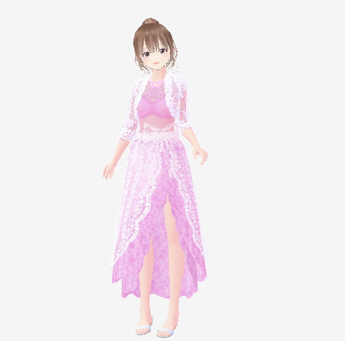 サマードレス ピンク ラッシュガード VRoid衣装 無料
