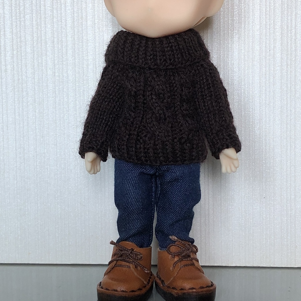 1/12ドールサイズ アラン模様のハイネックセーター