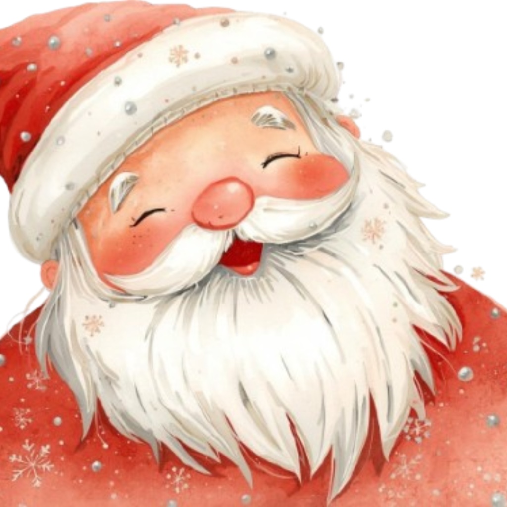 水彩タッチで描かれた、クリスマスの可愛いクリップアート素材セットです。:PNG(背景透過)